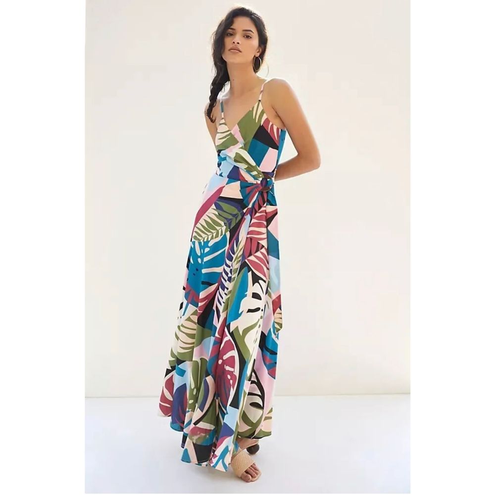 New Anthropologie Sohla Wrap Maxi DressHutch Size M